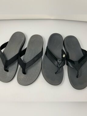 Vionic Men’s Flip Flops Set of 2 Black Thong Beach Vacation Lake Comfort Casual